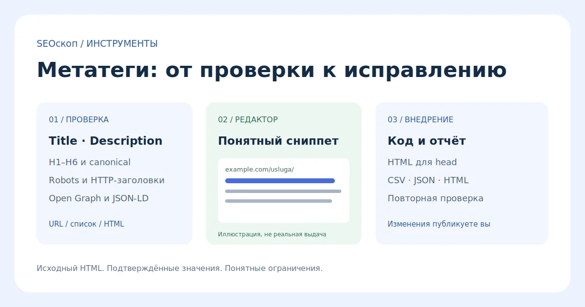 Метатеги: проверка, редактор и предпросмотр сниппета
